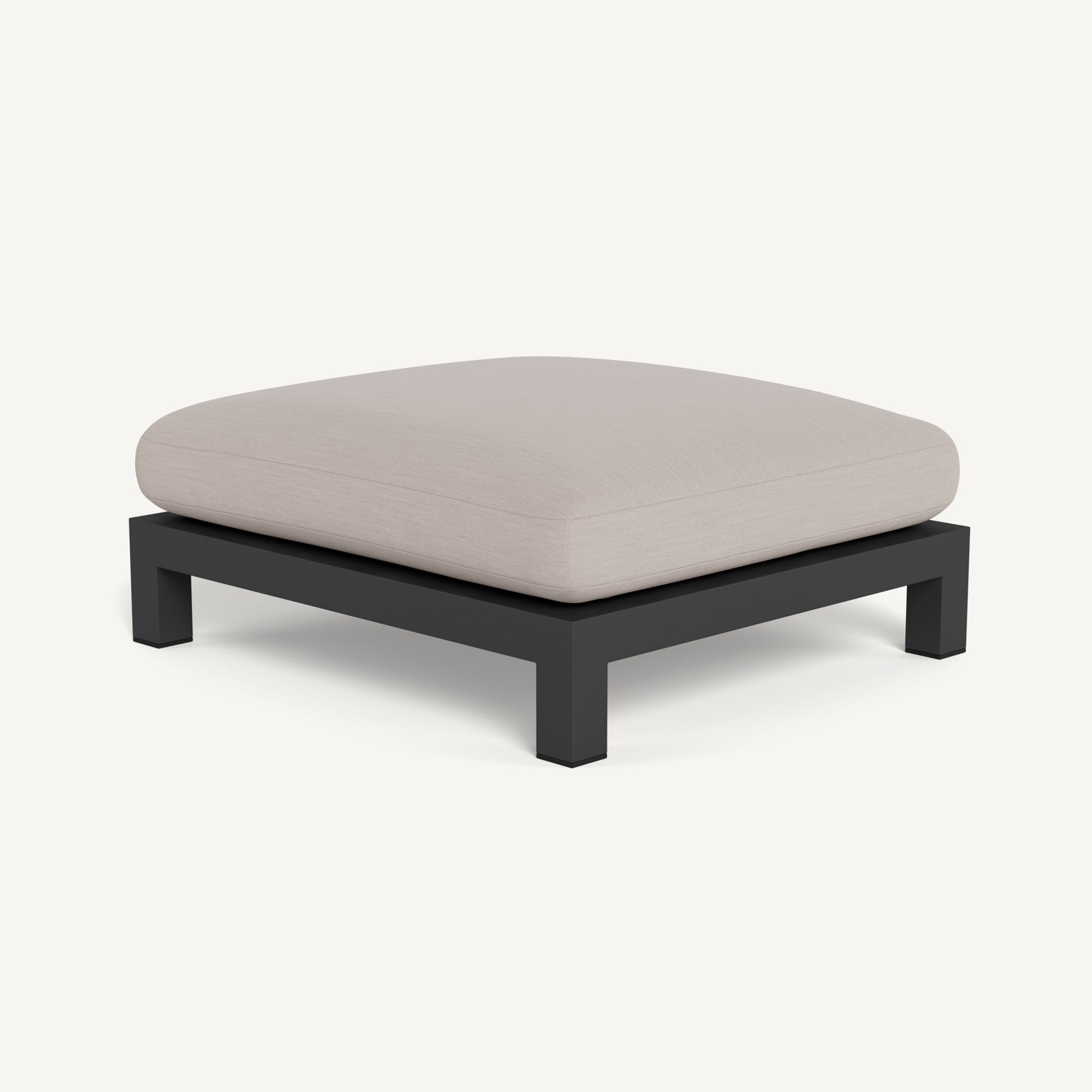 Harbour Pacific Aluminum Ottoman - Aluminum Asteroid / Panama Marble