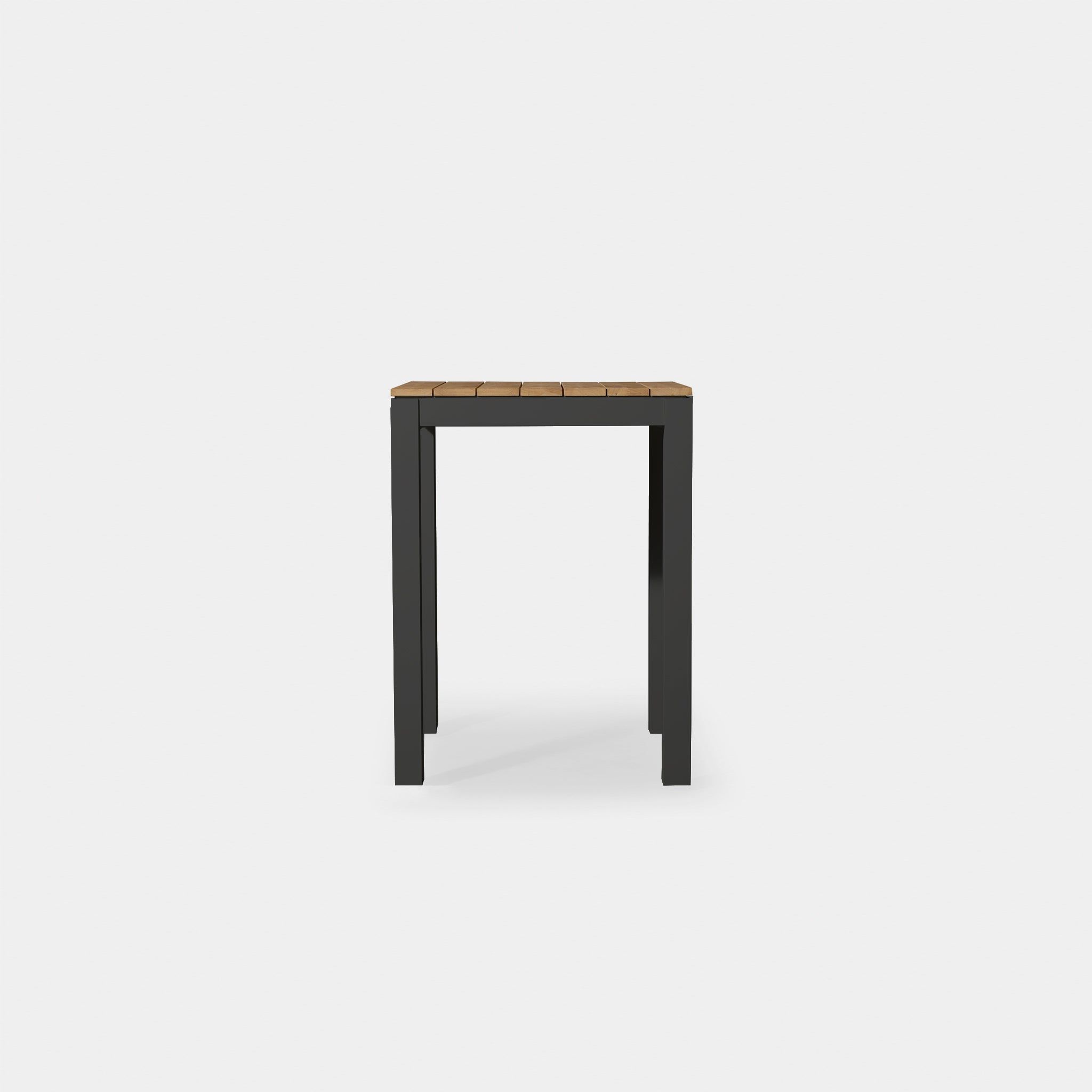Harbour Pacific Teak Square Bar Table - Aluminum Asteroid / Teak Natural