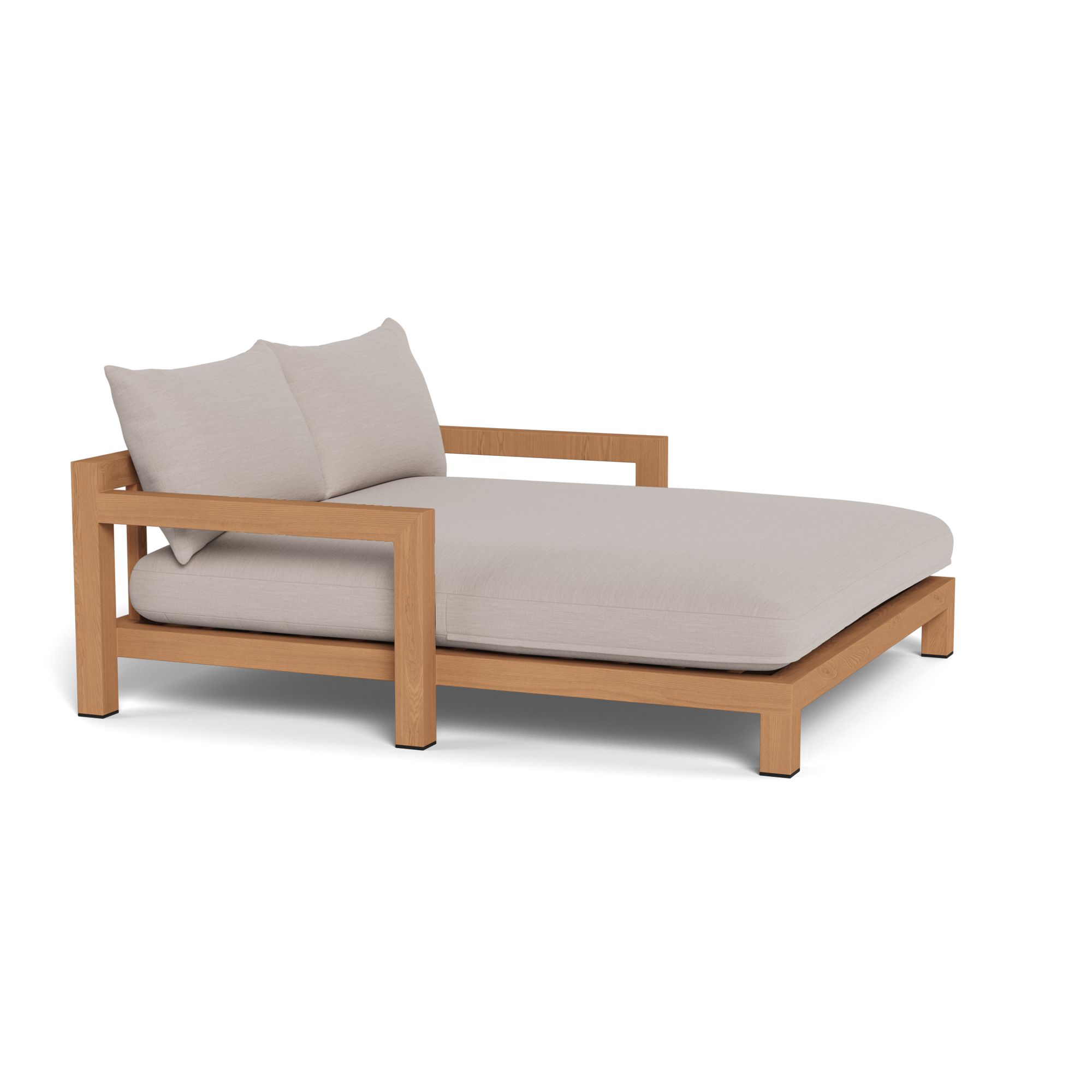 Harbour Pacific Teak Daybed - Teak Natural / Panama Marble / Batyline White
