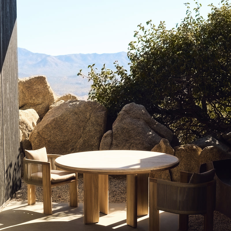 Harbour Palm Beach Teak Dining Chair - Teak Natural / Altona Dew / Rope Stone