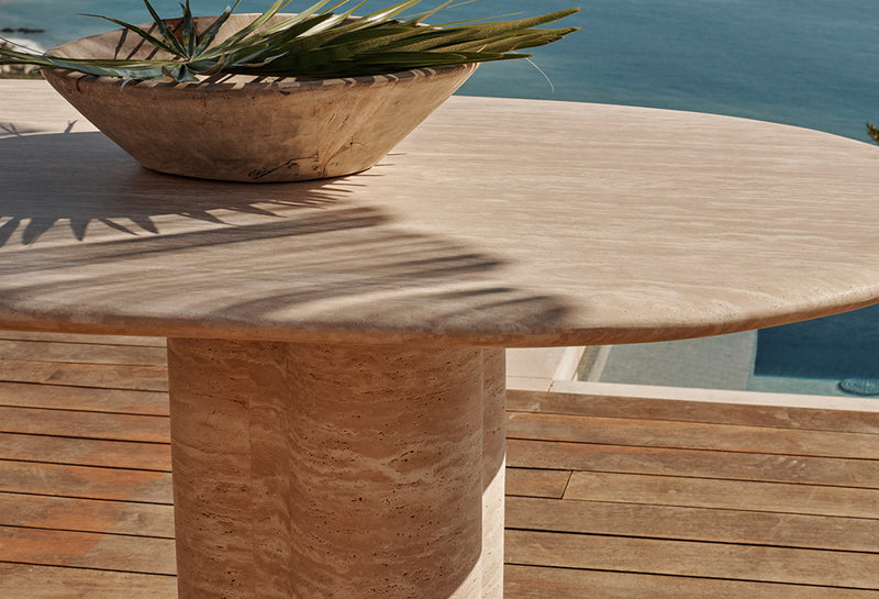 Harbour Porto Travertine Pill Coffee Table