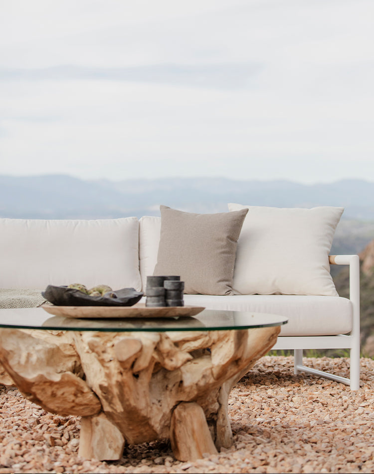 Harbour Pure Triangle Side Table in Teak Natural