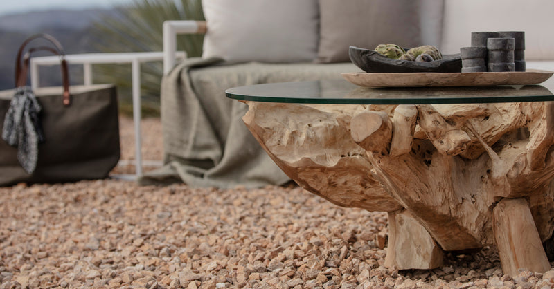 Harbour Pure Triangle Side Table in Teak Natural