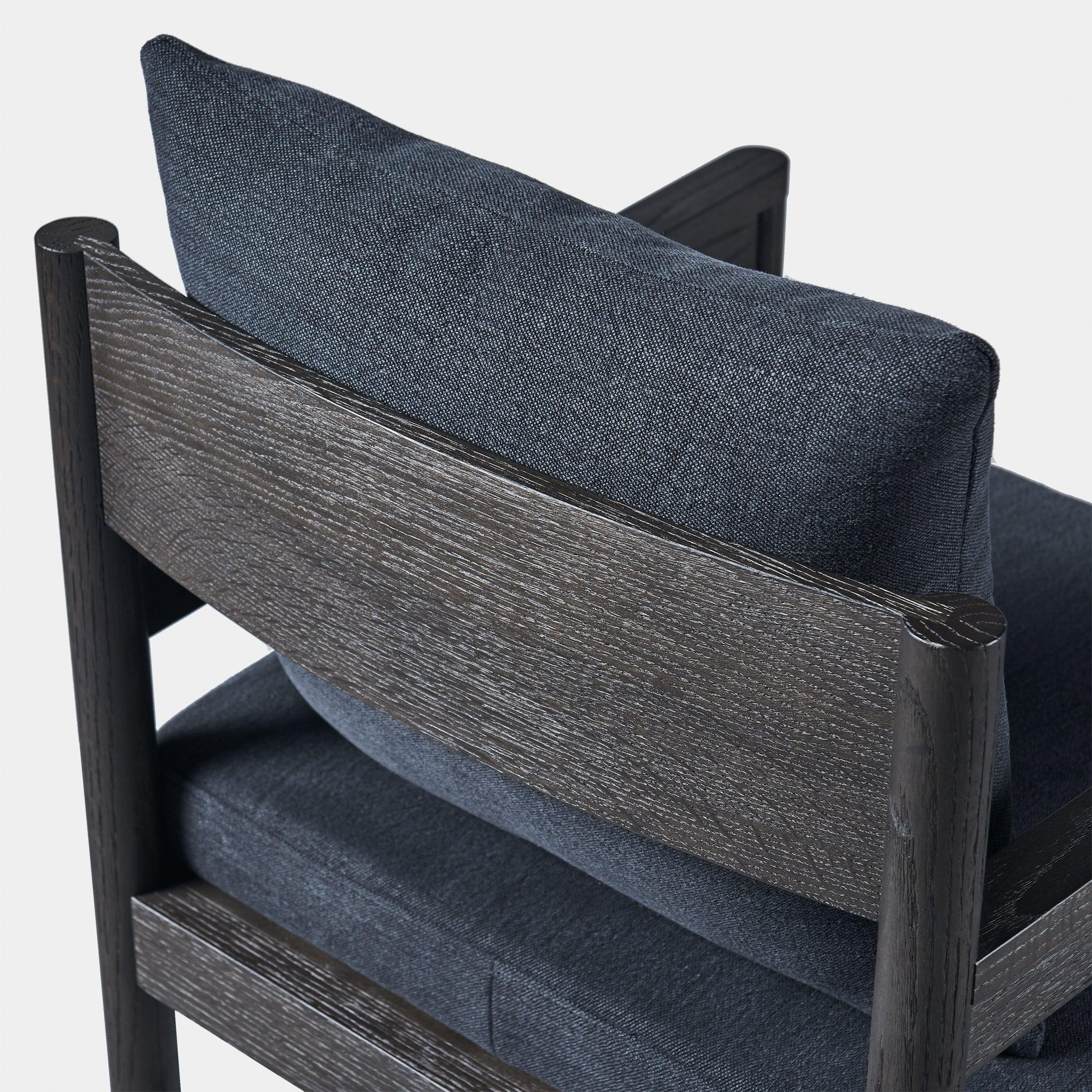 Harbour Rozelle Dining Chair - Oak Brown, Harbour Belgian Linen Cement