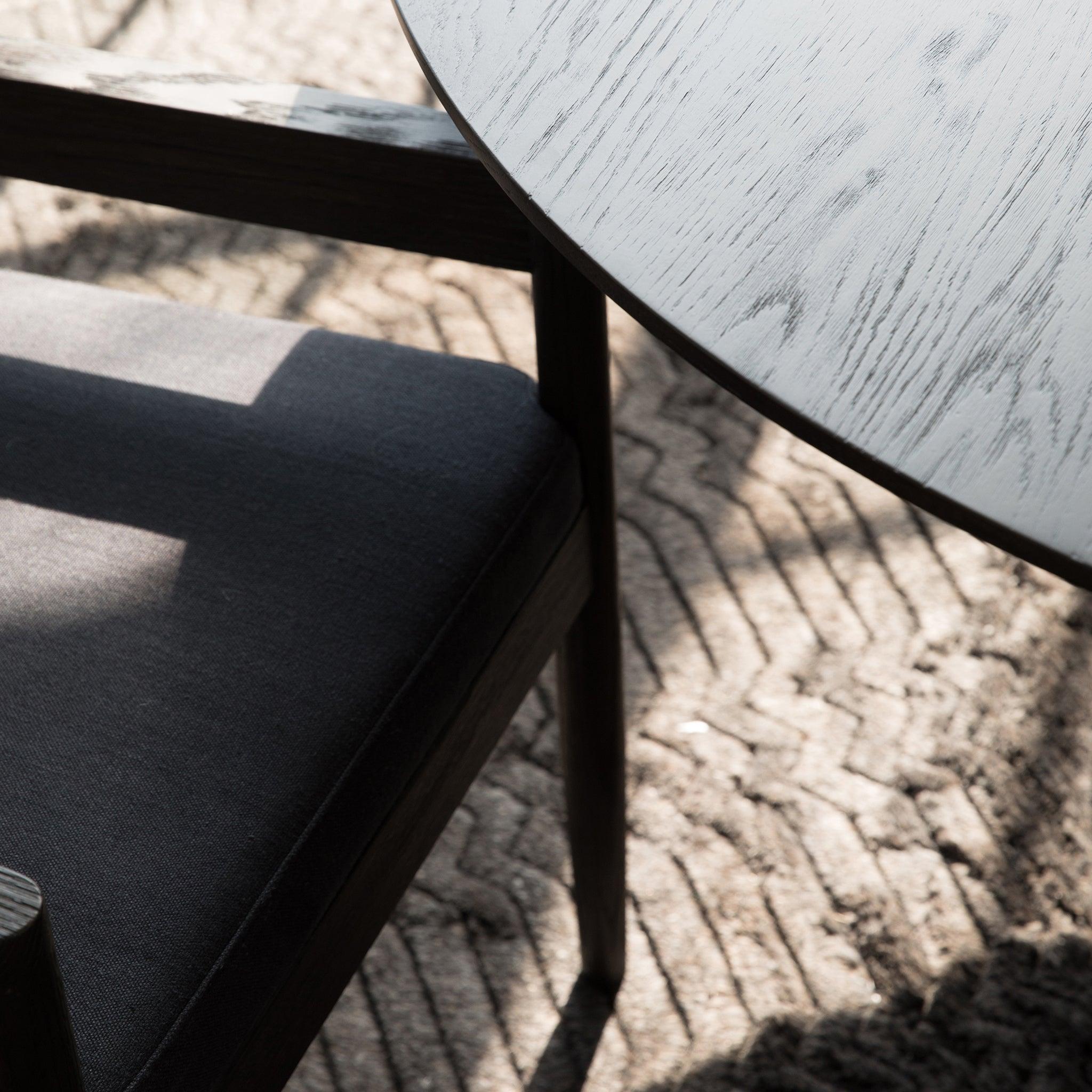 Harbour Rozelle Dining Chair - Oak Brown, Harbour Belgian Linen Mushroom