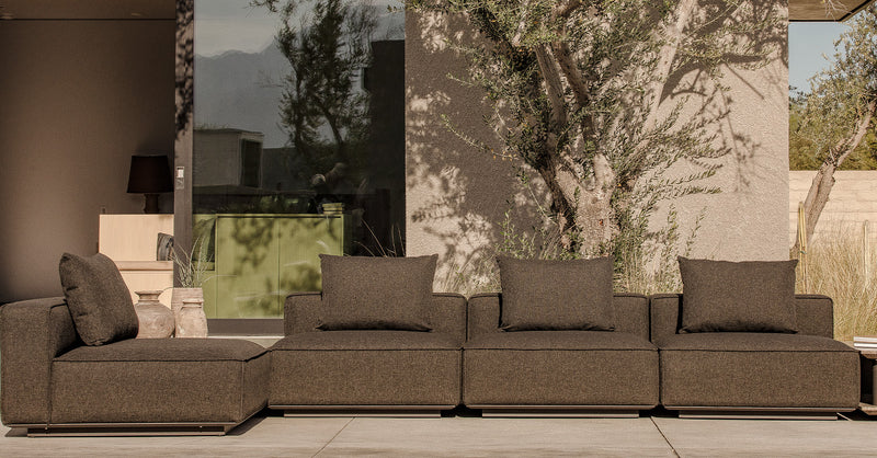Harbour Santorini Outdoor Corner Right - Aluminum Asteroid / Copacabana Sand