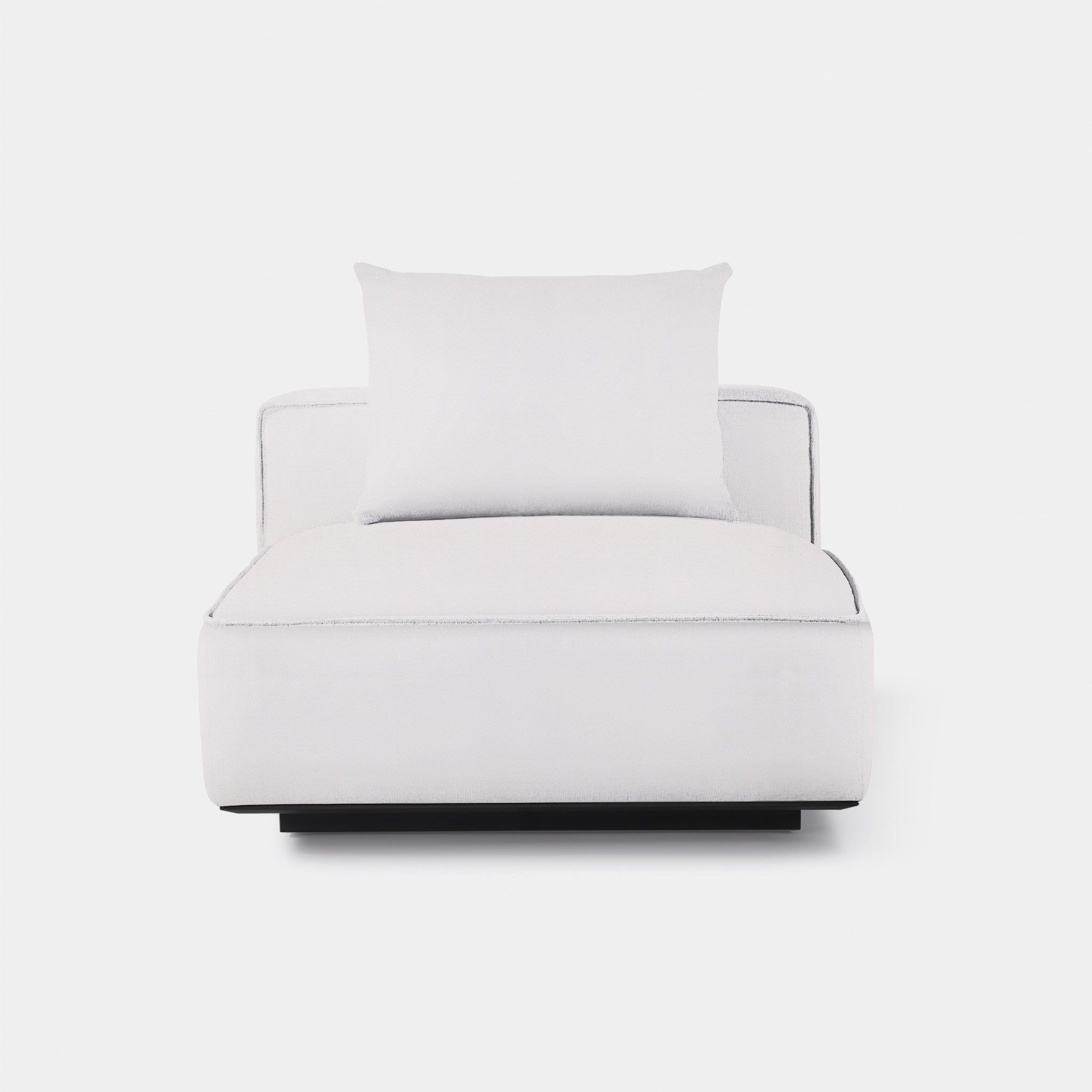 Harbour Santorini Outdoor Armless Single - Aluminum Asteroid / Panama Blanco
