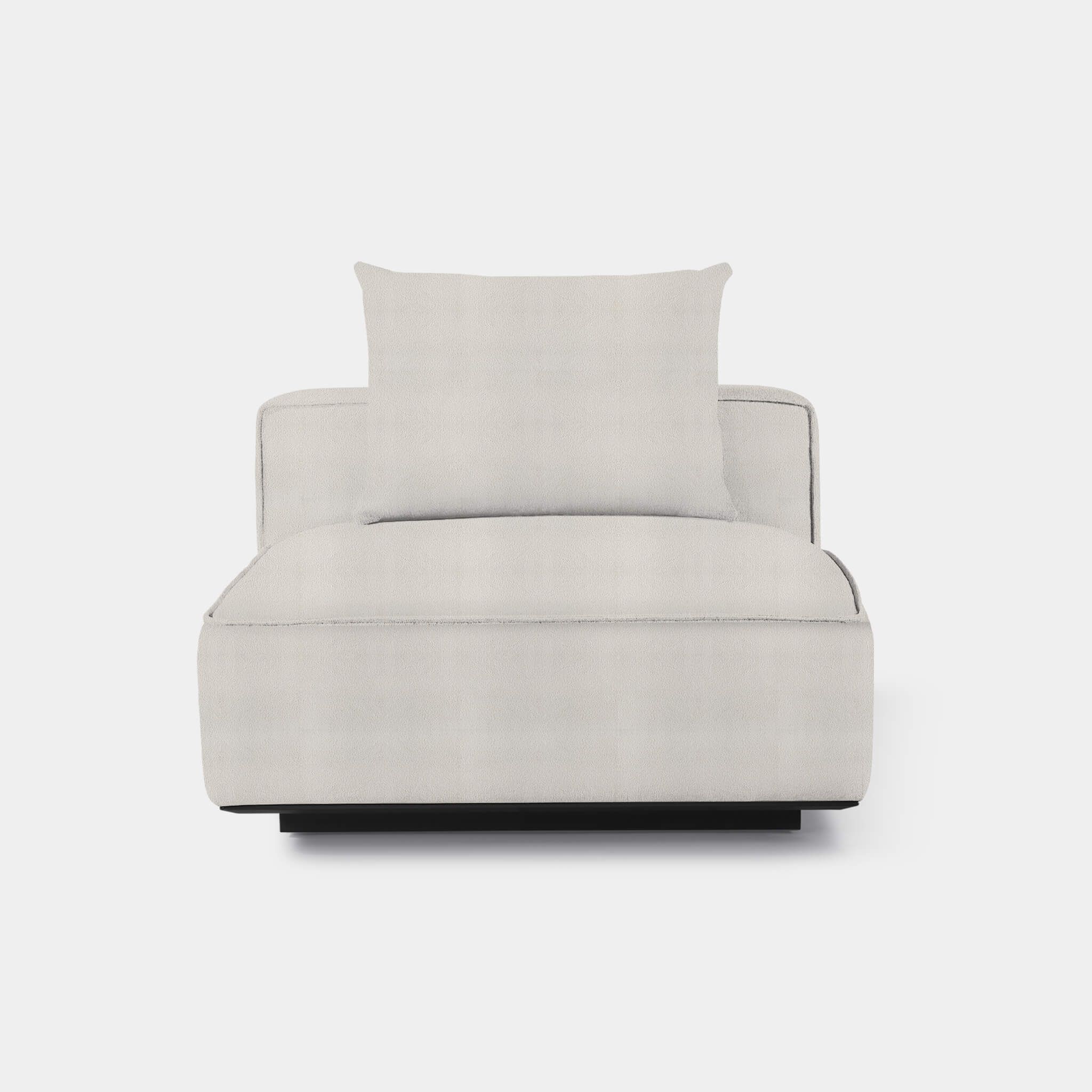 Harbour Santorini Outdoor Armless Single - Aluminum Asteroid / Riviera Ivory
