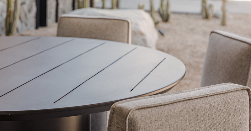 Harbour Santorini Outdoor Slatted Square Side Table in Aluminum Asteroid