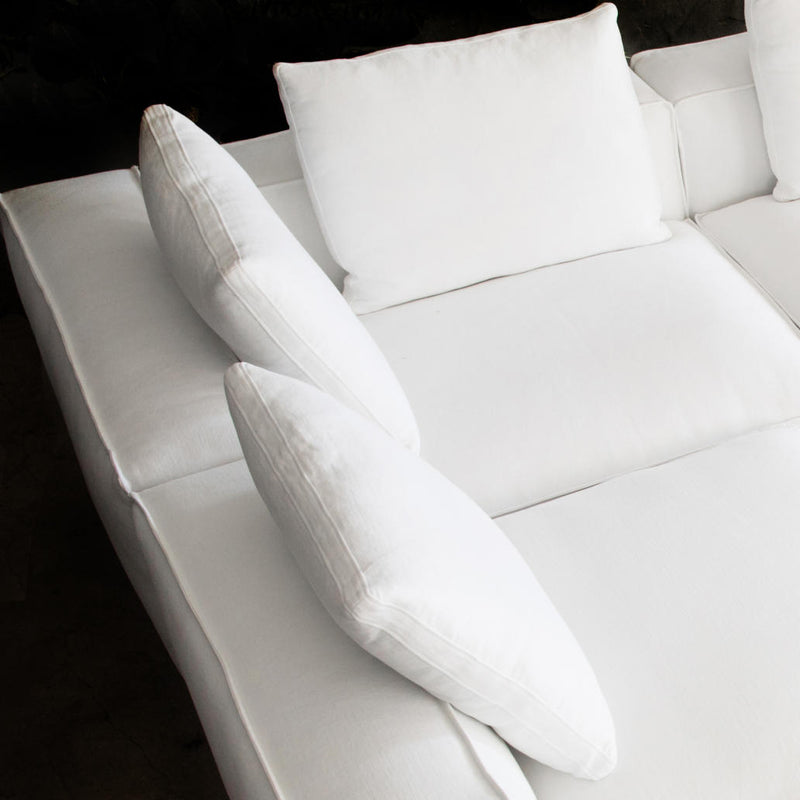 Harbour Santorini Armless Single - Oak Natural / Harbour Belgian Linen White