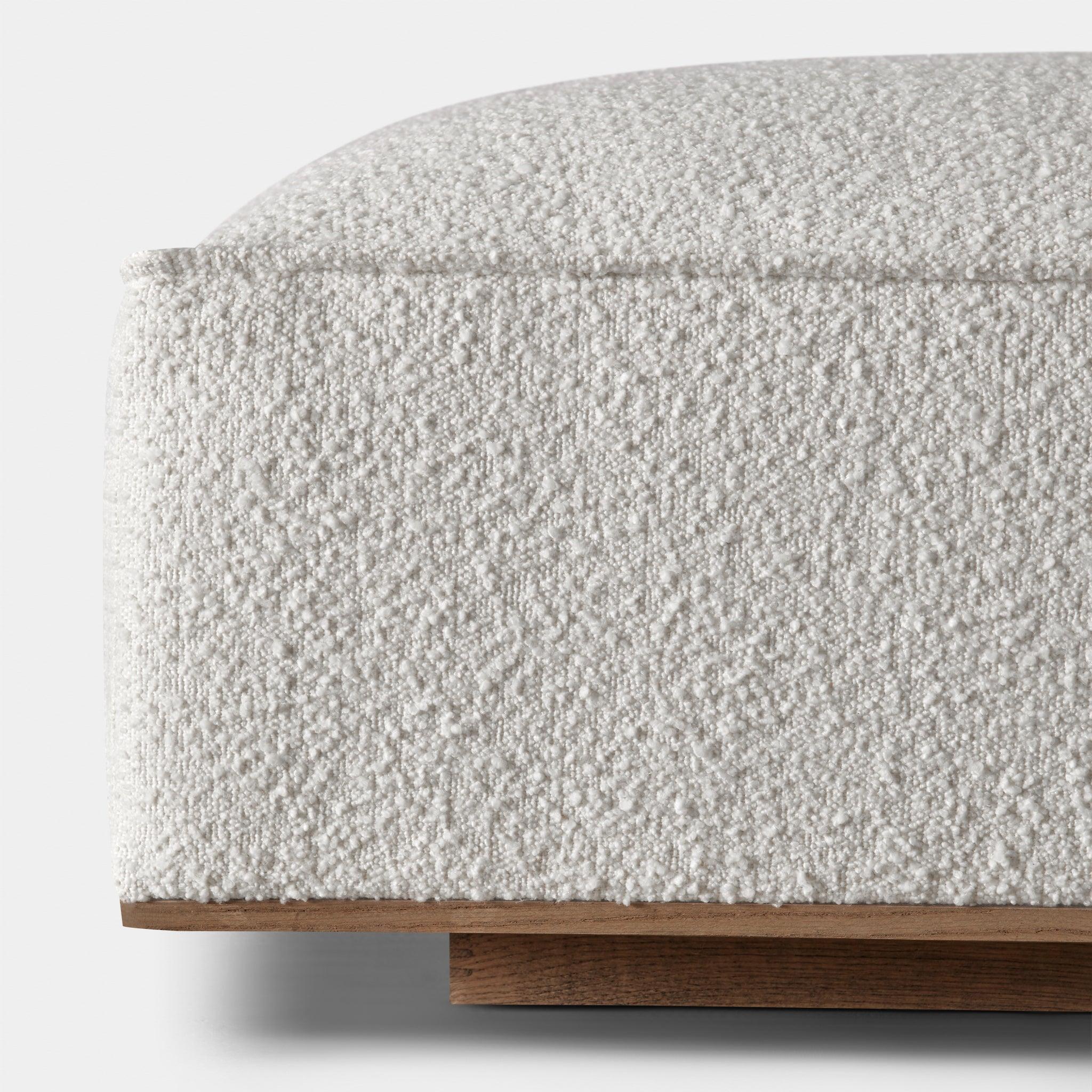 Harbour Santorini Ottoman - Oak Brown / Harbour Belgian Linen White