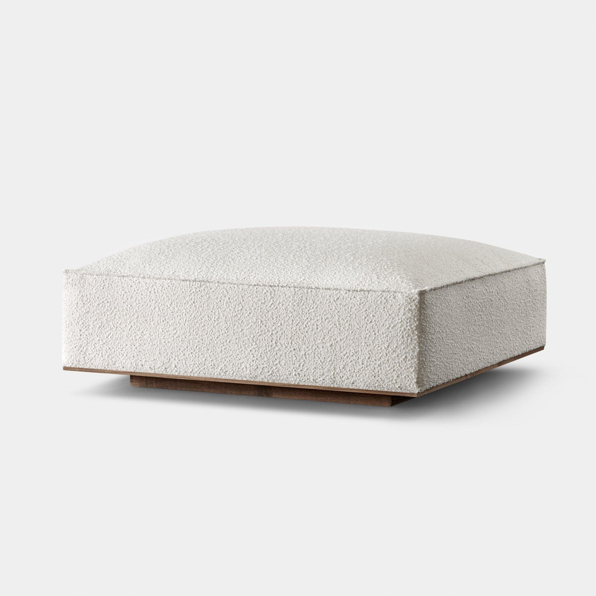 Harbour Santorini Ottoman - Oak Natural, Harbour Belgian Linen Smoke
