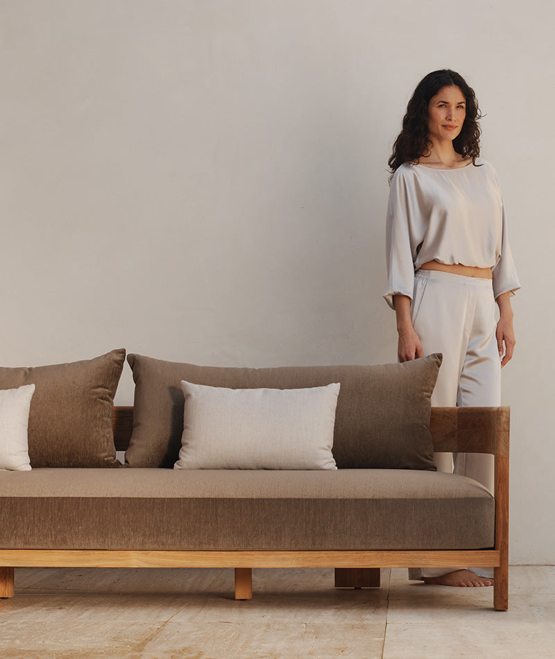 Harbour Throw Pillow Panama Grafito