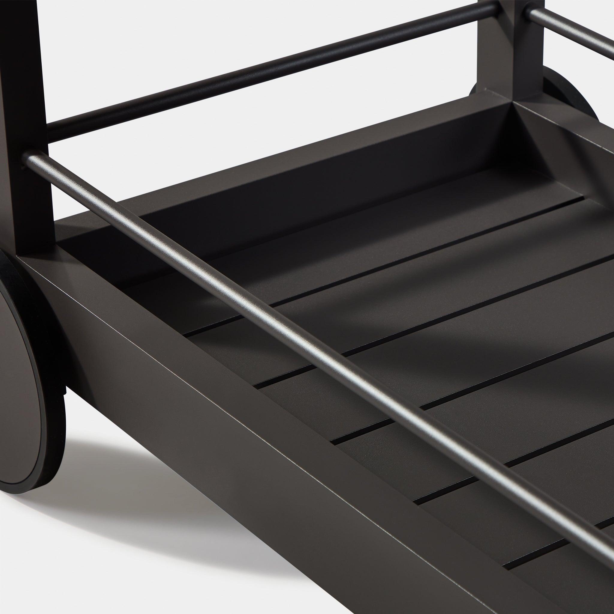 Harbour Tavola Aluminum Slatted Bar Cart - Aluminum White
