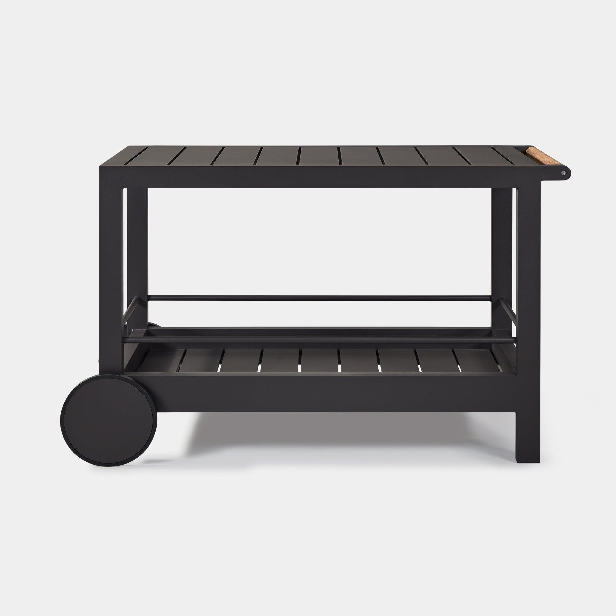 Harbour Tavola Aluminum Slatted Bar Cart - Aluminum White