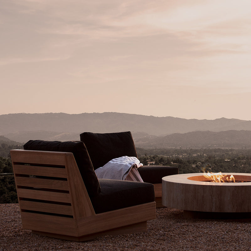 Harbour Tulum Travertine Armless Lounge Chair