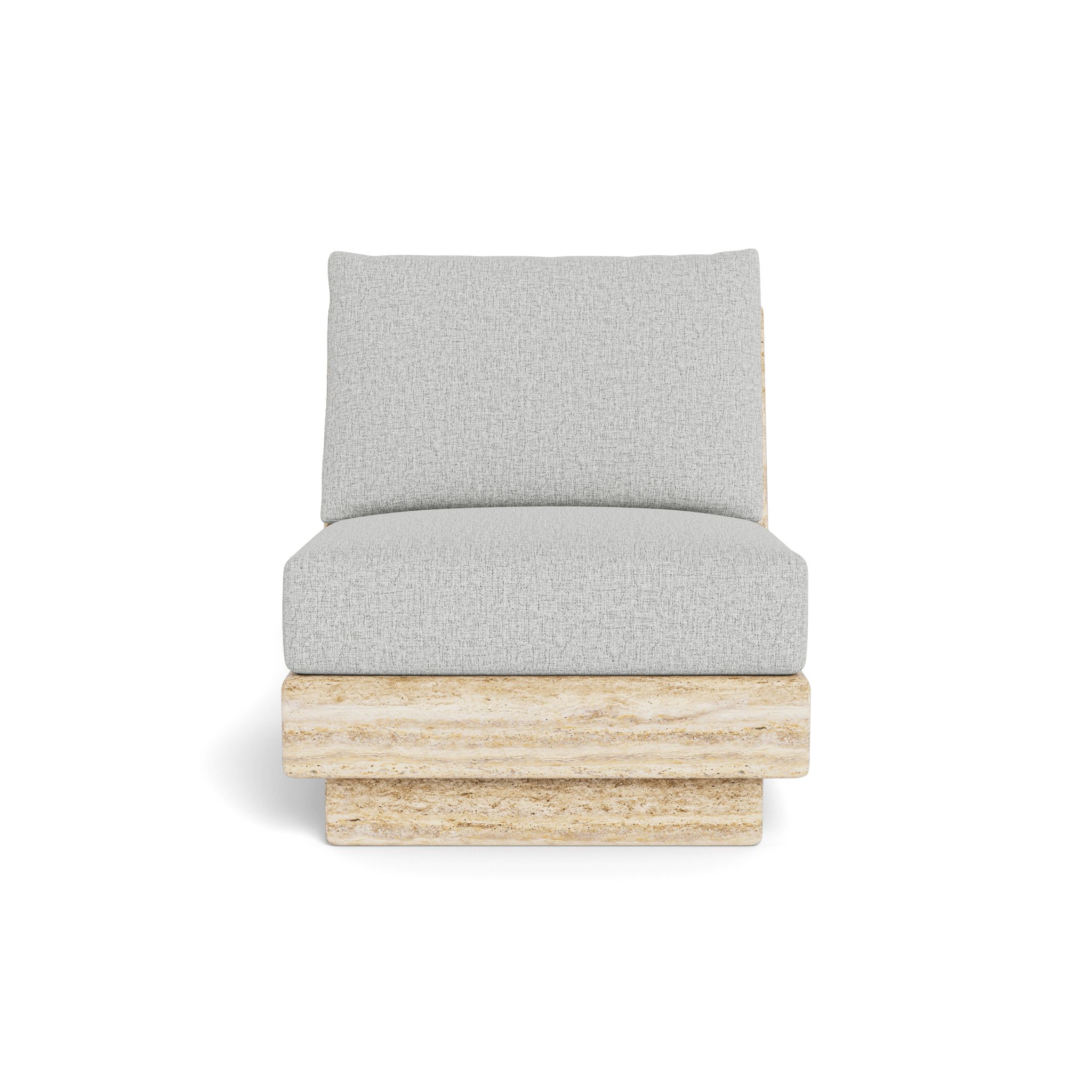 Harbour Tulum Travertine Armless Lounge Chair