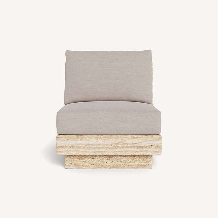 Harbour Tulum Travertine Armless Lounge Chair