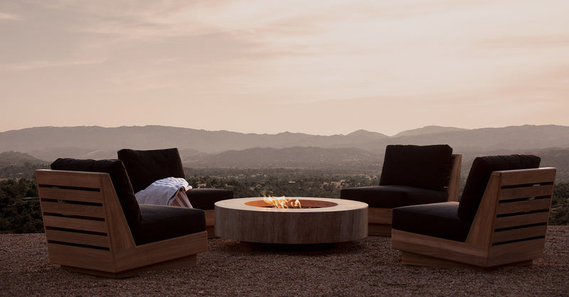 Harbour Tulum Travertine Armless Lounge Chair - Travertine Natural / Riviera Slate