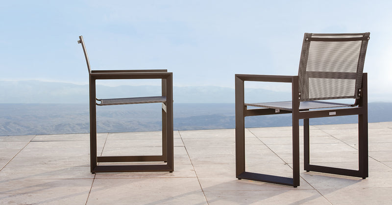 Harbour Vaucluse Dining Chair in Aluminum Asteroid / Batyline Silver