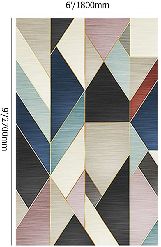 HMR - 6' x 9' Modern Gradient Geometric Multi-colored Rectangle Area Rug