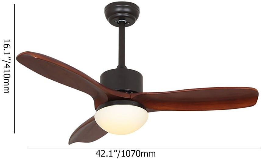 HMR - 42" 3-Blade Ceiling Fan and Light Kit Included Solid Wood Blades & Remote