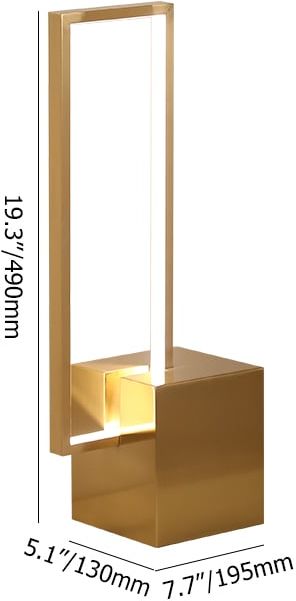 HMR - Modern Geometric Table lamp Gold Desk lamp with Square Base