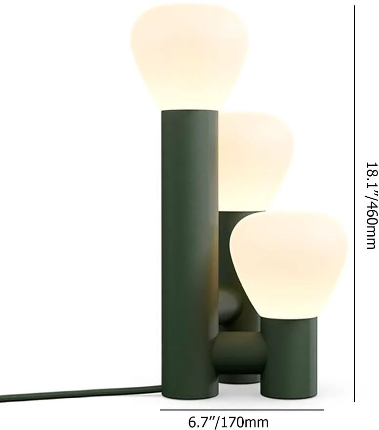 HMR Modern 3-Light Table Lamp Warm Light with On / Off Switch - Green