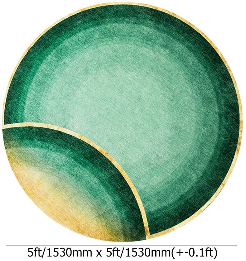 HMR - 5' x 5' Modern Round Nylon Area Rug Multi-Color Designer Rugs Living Room