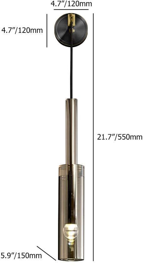 HMR - Minimalist Hanging Wall Light 1-Light Clear Armed Sconce Crystal Indoor Wall Lighting