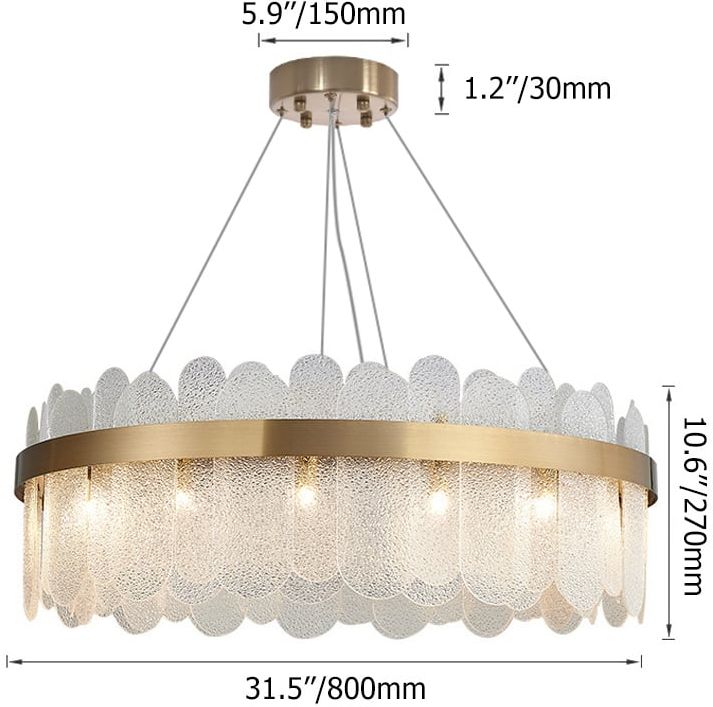 HMR Revel Modern Round Tiered Clear Glass Chandelier - 14-Light