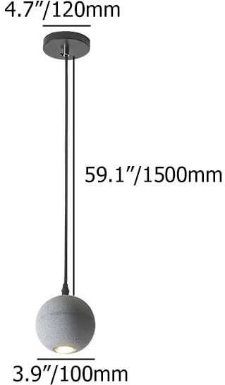 HMR - Moon Cement Pendant Light Gray Hanging Light set of 6