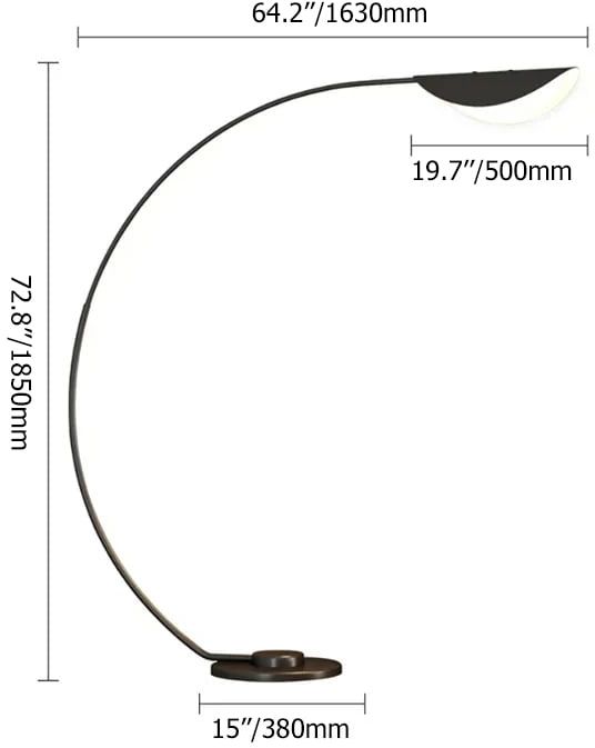 HMR - 70" Tall Black Arc Floor Lamp Metal Overarching Floor Reading Lamp