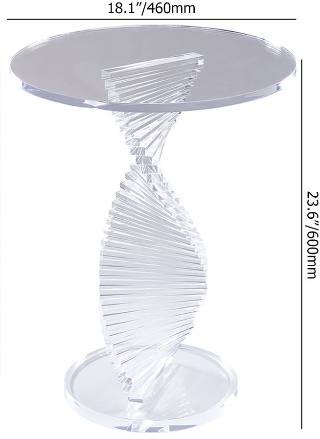 HMR - Contemporary Round Acrylic Side Table