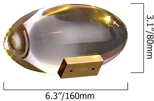 HMR - Modern Oval Colorful Crystal LED Table Lamps in Brass for Bedroom and Hallway