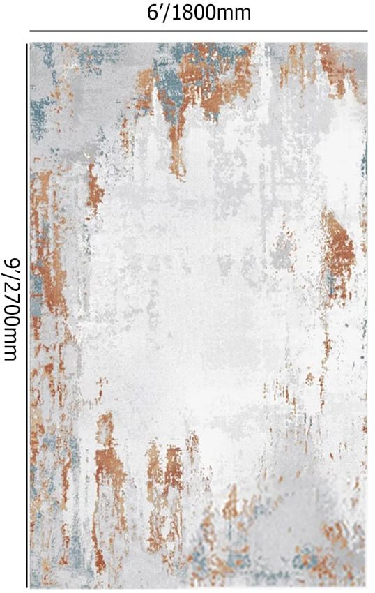 HMR - 6' x 9' Modern Abstract Living Room Ink Painting Multi-colored Rectangle Area Rug
