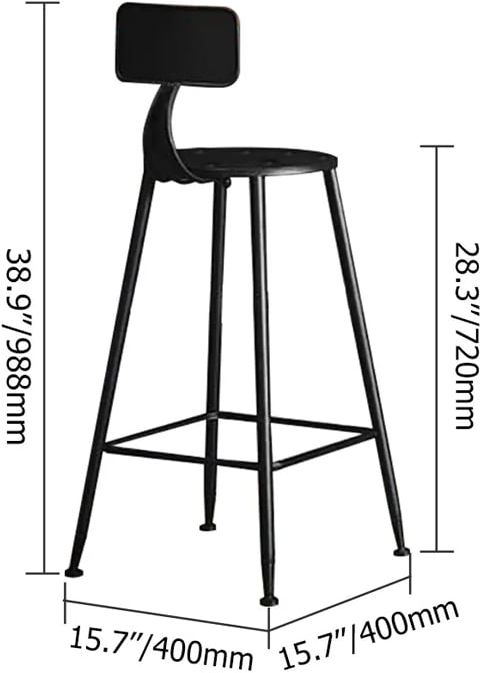 HMR - 3-Pieces Industarial High Natural Bar Table Set with Stools with Metal Legs