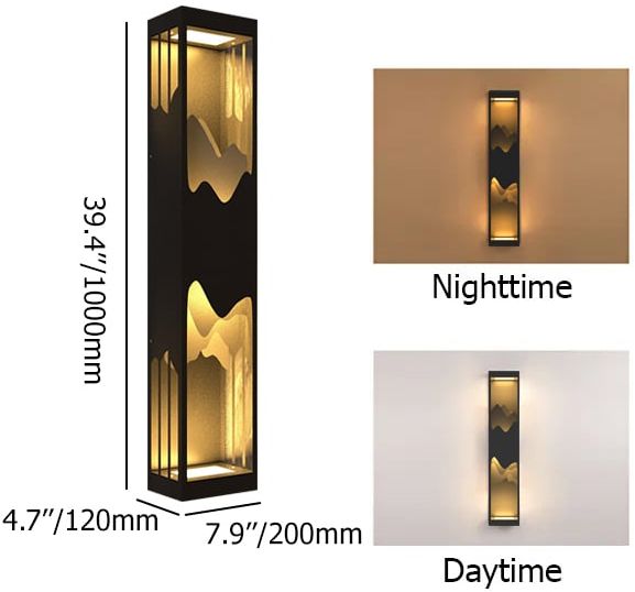 HMR - 40" Modern Flush Mounted LED Outdoor Lighting Wall Sconces Layered Cuboid