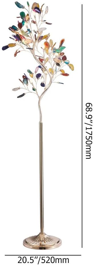 HMR - Stunny Art Deco 9-Light Agate Tree Floor Lamp with Foot Switch