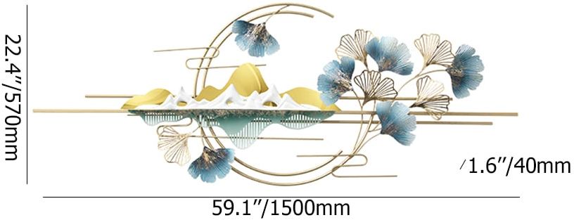 HMR - Modern Natural Landscape Metal Wall Decor Multi-color Creative Ginkgo Leaves Home Art