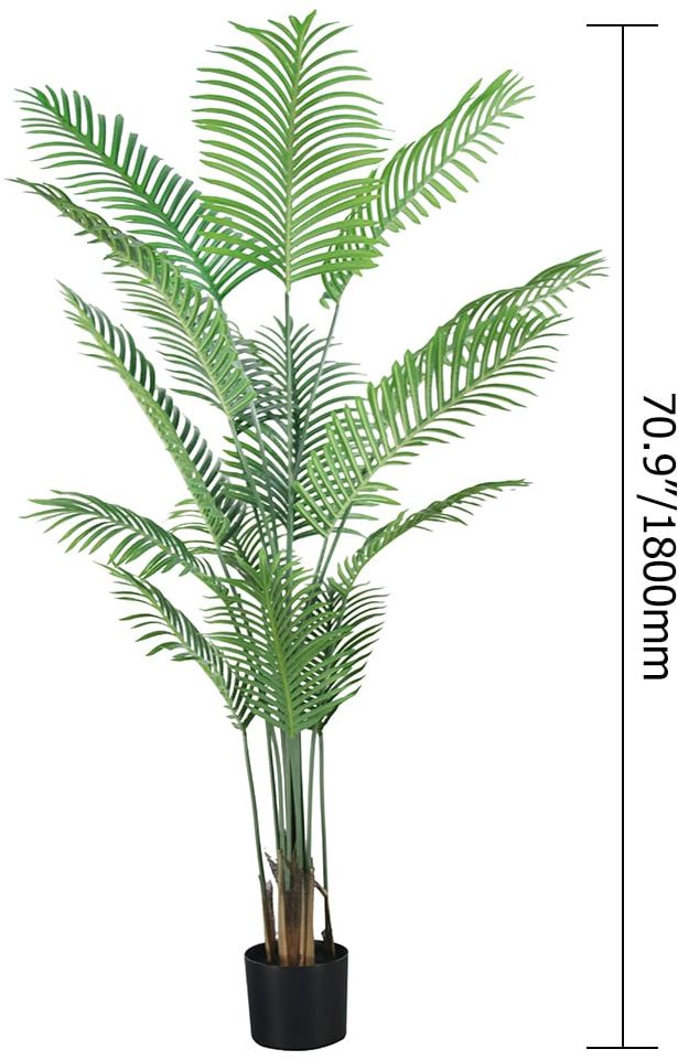 HMR - 70.9" Faux Palm Tree Artificial Plant 1-Piece Dypsis Lutescens
