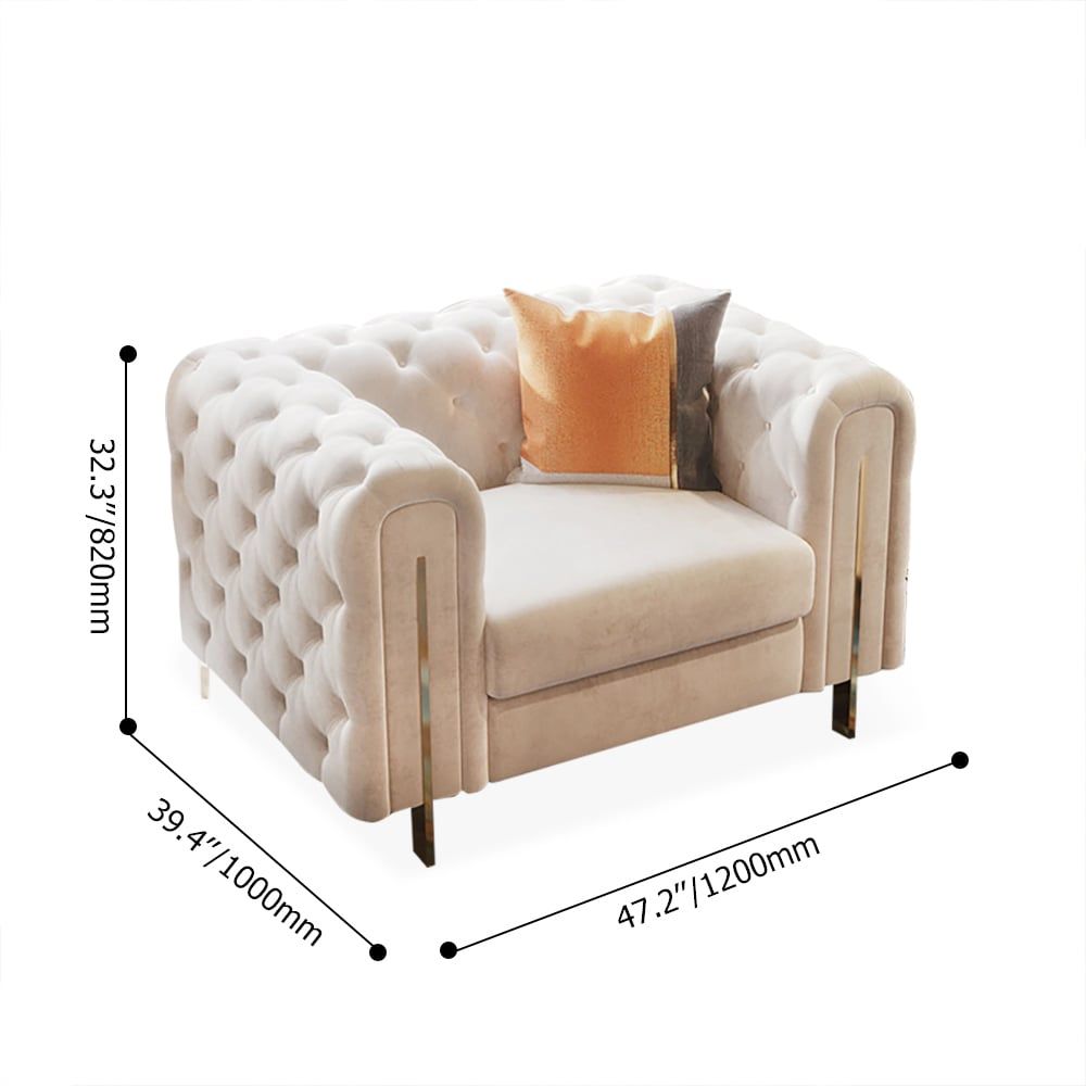HMR - Taree Set of 2 86.6" Modern White Leath-aire Upholstered Sofa & Chair Living Room