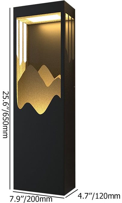 HMR - 26" Modern Flush Mounted LED Outdoor Lighting Wall Sconces Layered Cuboid