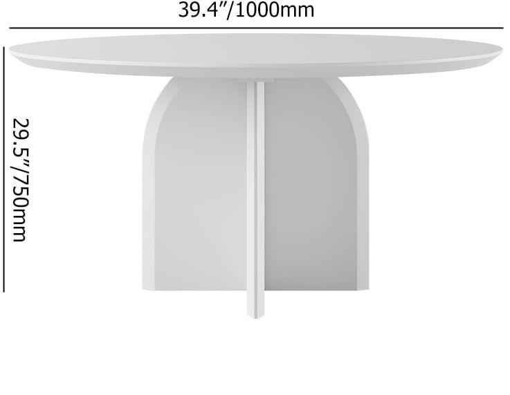 HMR Modern Wood Round Dining Table - White, 39.4 (Seats 2-4 People)