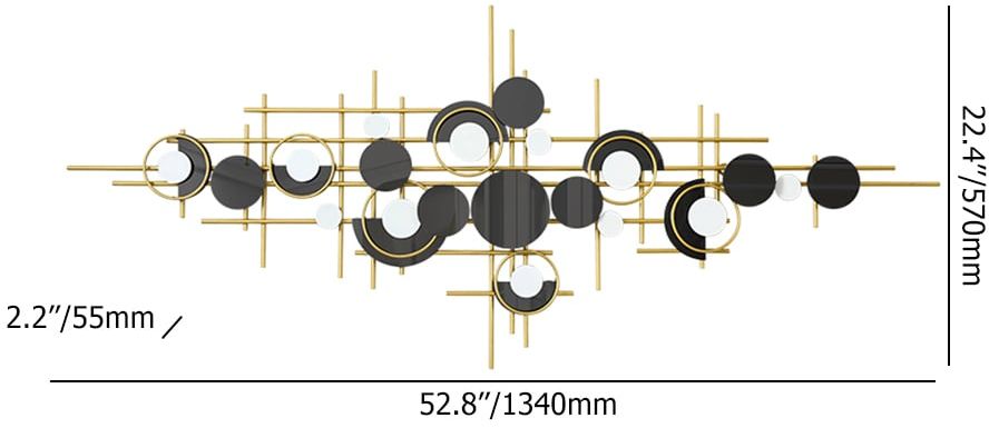 HMR - Modern Abstract Metal Wall Decor with Geometric Overlapping Design