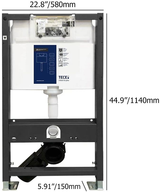 HMR Automatic Wall-Mounted Smart Bidet Toilet with In-Wall Tank - White