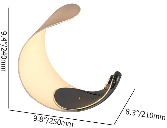 HMR - White Half-Moon Warm Light Table Lamp with Adjustable Brightness Metal Desk Lamp