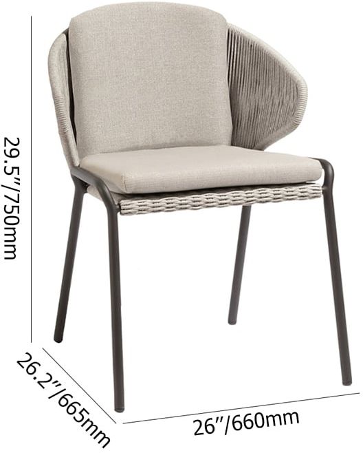 HMR - 7-Pieces Woven Rattan Outdoor Patio Dining Set with Oval Table and 6 Armchairs