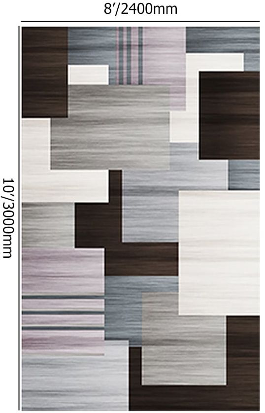 HMR Modern Abstract Gradient Geometric Multi-colored Rectangle Area Rug - 8' x 10'