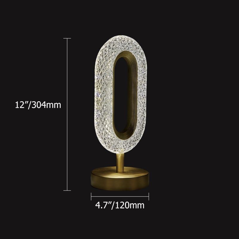 HMR - Ovated Modern LED Table Lamp Plug in Desk Lamps for Living Room Ring Shape in Gold